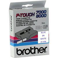 brother tx-253 laminated labelling tape 24mm blue on white