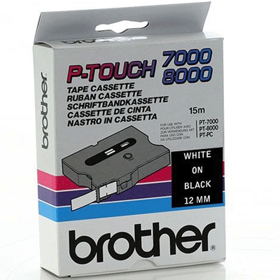 Image for BROTHER TX-335 LAMINATED LABELLING TAPE 12MM WHITE ON BLACK from Two Bays Office National