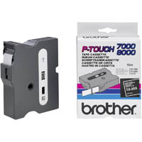 brother tx-355 laminated labelling tape 24mm white on black