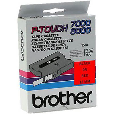 Image for BROTHER TX-431 LAMINATED LABELLING TAPE 12MM BLACK ON RED from Two Bays Office National