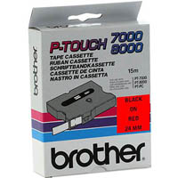 brother tx-451 laminated labelling tape 24mm black on red