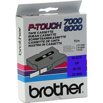 Image for BROTHER TX-531 LAMINATED LABELLING TAPE 12MM BLACK ON BLUE from Two Bays Office National