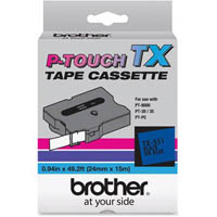 brother tx-551 laminated labelling tape 24mm black on blue