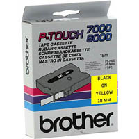 brother tx-641 laminated labelling tape 18mm black on yellow