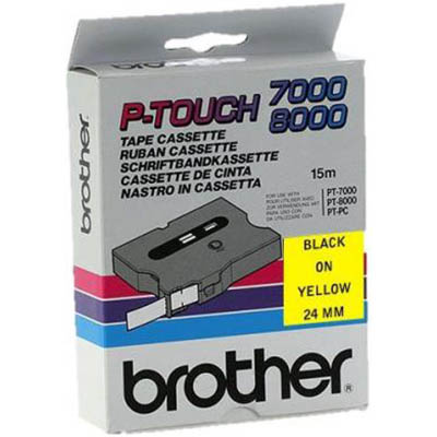 Image for BROTHER TX-651 LAMINATED LABELLING TAPE 24MM BLACK ON YELLOW from Surry Office National
