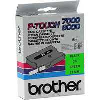 brother tx-731 laminated labelling tape 12mm black on green