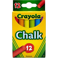 crayola coloured chalk assorted pack 12