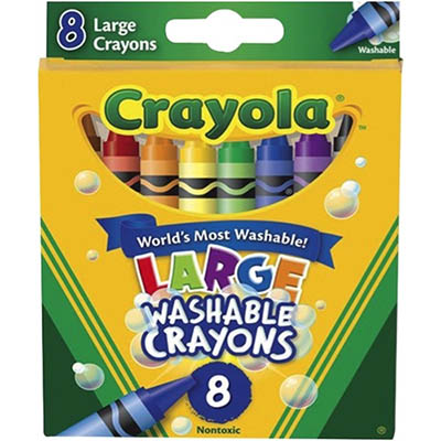 Image for CRAYOLA WASHABLE CRAYONS LARGE ASSORTED PACK 8 from OFFICE NATIONAL CANNING VALE