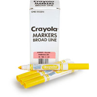 crayola ultra-clean washable markers broad yellow box 12
