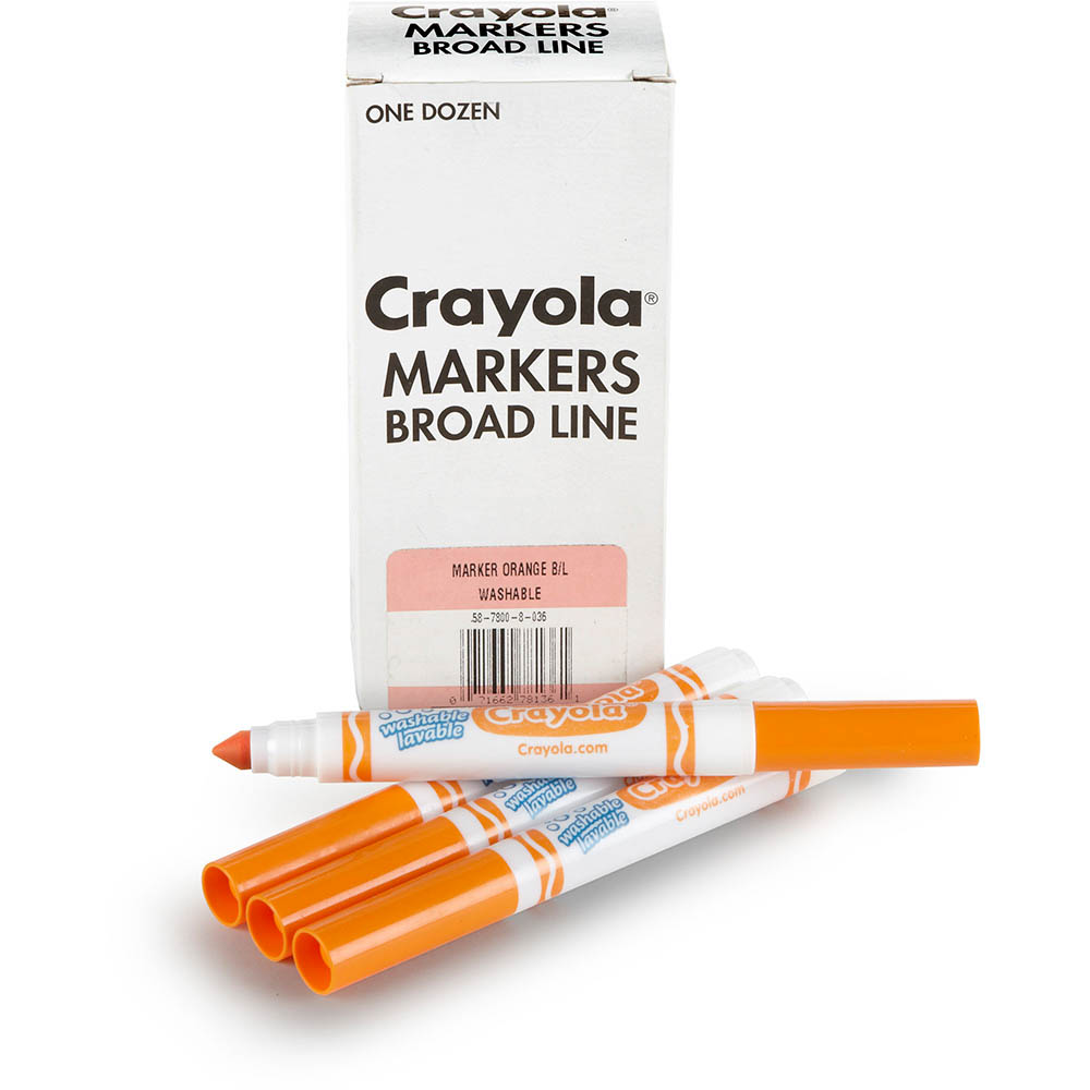 Image for CRAYOLA ULTRA-CLEAN WASHABLE MARKERS BROAD ORANGE BOX 12 from OFFICE NATIONAL CANNING VALE