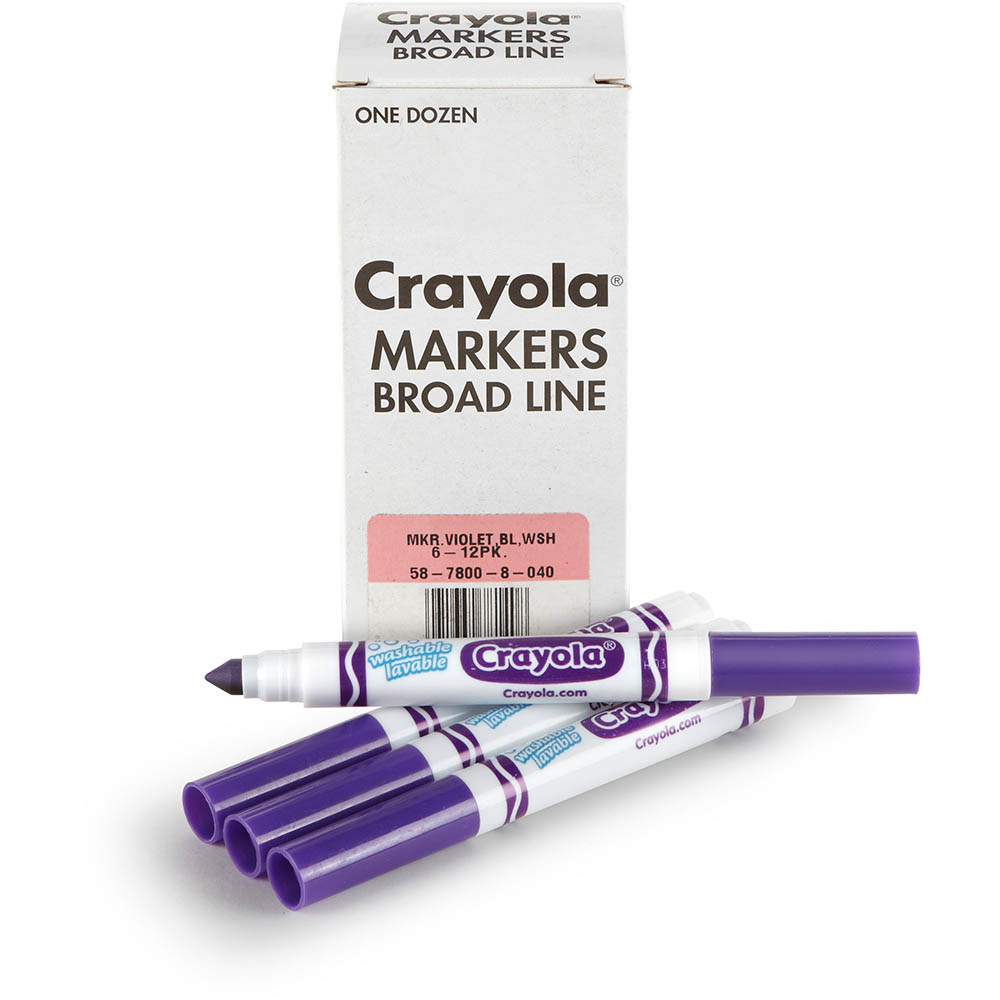 Image for CRAYOLA ULTRA-CLEAN WASHABLE MARKERS BROAD VIOLET BOX 12 from Surry Office National