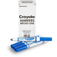 crayola ultra-clean washable markers broad blue box 12