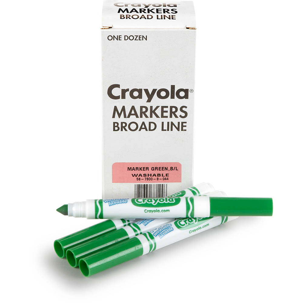 Image for CRAYOLA ULTRA-CLEAN WASHABLE MARKERS BROAD GREEN BOX 12 from OFFICE NATIONAL CANNING VALE