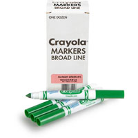 crayola ultra-clean washable markers broad green box 12