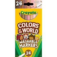 crayola colors of the world fineline washable markers assorted pack 24