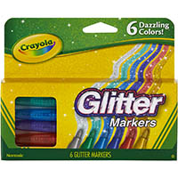 crayola glitter markers assorted pack 6