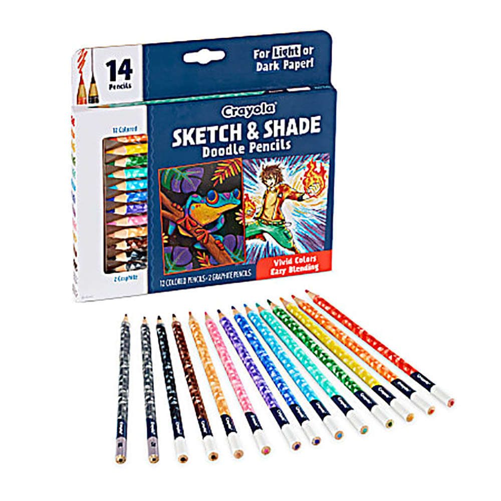 Image for CRAYOLA SKETCH AND SHADE PENCILS ASSORTED PACK OF 14 from Ezi Office National Tweed