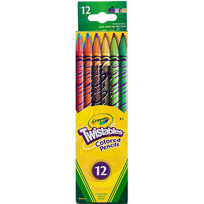 Image for CRAYOLA TWISTABLES COLOURED PENCILS ASSORTED PACK 12 from Ezi Office National Tweed