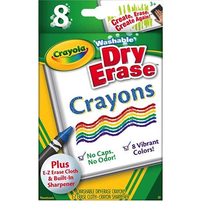 Image for CRAYOLA WASHABLE WHITEBOARD CRAYONS ASSORTED PACK 8 from Surry Office National