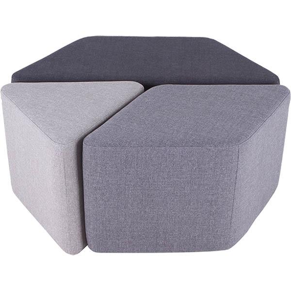 Image for BURO YORK OTTOMAN SET GREY/CHARCOAL from PaperChase Office National