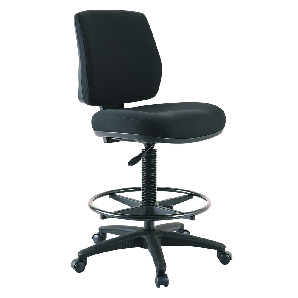 Image for BURO ROMA DRAFTING CHAIR MEDIUM BACK JETT FABRIC BLACK from PaperChase Office National