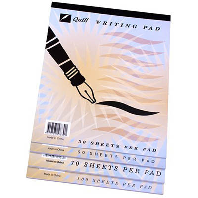 Image for QUILL RULED WRITING PAD 100 LEAF 250 X 200MM WHITE from PaperChase Office National