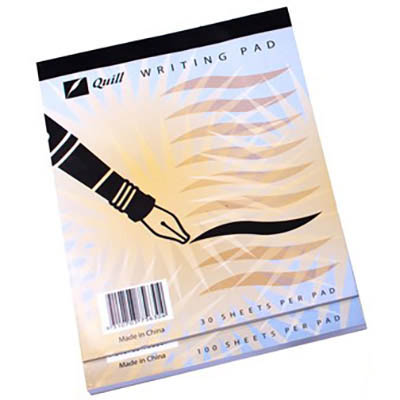 Image for QUILL RULED WRITING PAD 100 LEAF 185 X 150MM WHITE from Angletons Office National