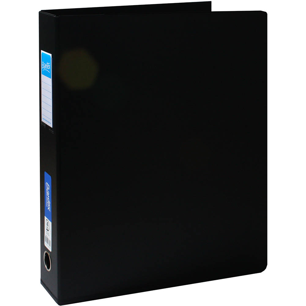 Image for BANTEX RING BINDER PP 4D 65MM A3 BLACK from Connelly's Office National