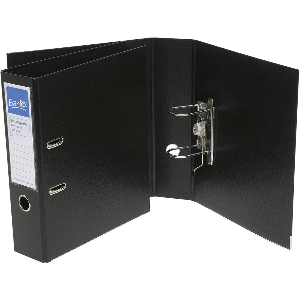 Image for BANTEX PP EXTRA CAPACITY LEVER ARCH FILE 80MM A4 BLACK from Mackay Business Machines (MBM) Office National