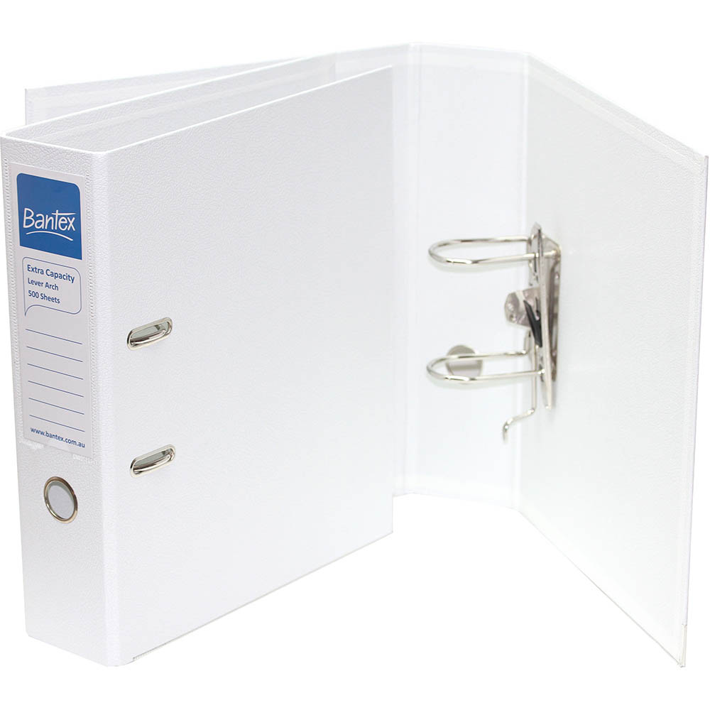 Image for BANTEX PP EXTRA CAPACITY LEVER ARCH FILE 80MM A4 WHITE from Office National Caloundra Business Supplies