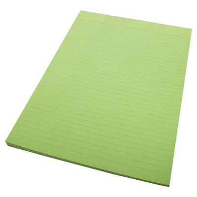 Image for QUILL RULED BOND PAD 70GSM 70 LEAF A4 GREEN from Emerald Office Supplies Office National
