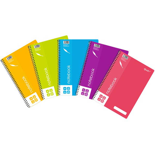 Image for QUILL NOTEBOOK 70GSM PP 120 PAGE A4 ASSORTED from BACK 2 BASICS & HOWARD WILLIAM OFFICE NATIONAL
