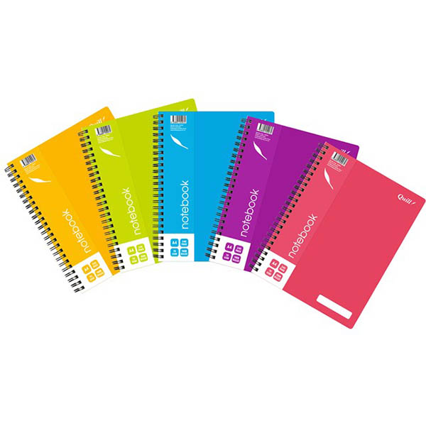 Image for QUILL NOTEBOOK 70GSM PP 240 PAGE A4 ASSORTED from Axsel Office National