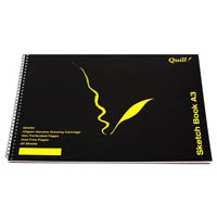 quill sketch book pp short side bound 110gsm a3 20 sheets black