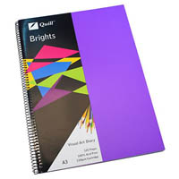 quill visual art diary 110gsm 120 page a3 pp dark purple