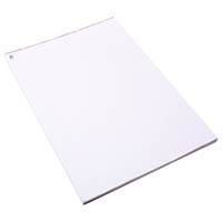 quill exam pad red margin 60gsm 90 leaf a4 white