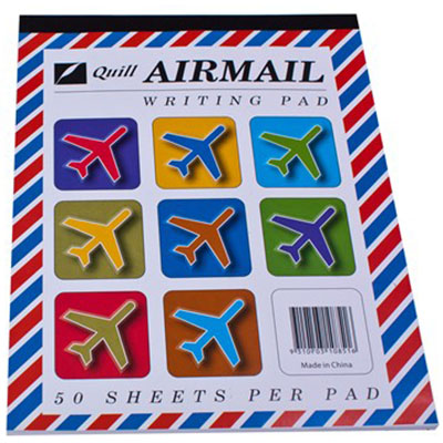 Image for QUILL RULED AIRMAIL WRITING PAD 50 LEAF 185 X 150MM WHITE from Chris Humphrey Office National