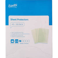 bantex economy sheet protectors 35 micron a5 clear box 100