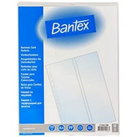 bantex business card pocket 20 cards a4 pack 10
