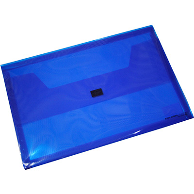 Image for FOLDERMATE DOCUMENT WALLET POP GEAR PP HOOK AND LOOP CLOSURE FOOLSCAP BLUE from Absolute MBA Office National