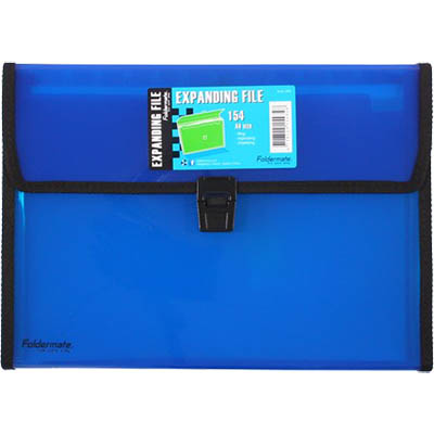 Image for FOLDERMATE POP GEAR EXPANDING FILE 13 POCKET BUCKLE CLOSURE A4 BLUE from Coffs Coast Office National