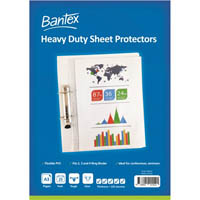 bantex heavy duty sheet protectors 125 micron a3 clear pack 25