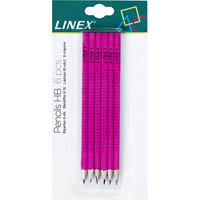 linex pencils hb pink pack 6