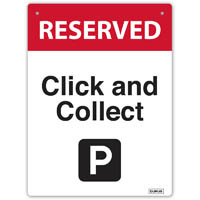 durus wall sign click and collect parking rectangle 225 x 300mm black/red