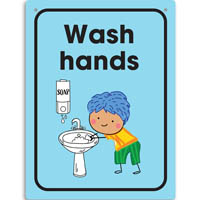 durus wall sign wash hands 225 x 300mm