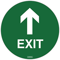 durus adhesive floor sign exit circular 250mm green/white