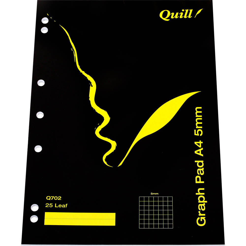 Image for QUILL Q702 GRAPH PAD 5MM 25 LEAF A4 from Our Town & Country Office National