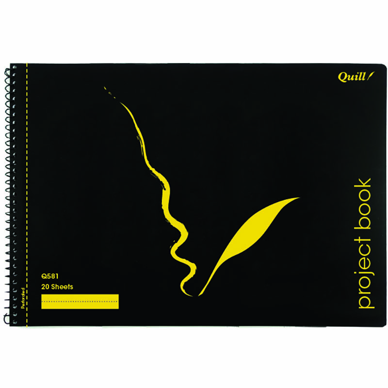 Image for QUILL PROJECT BOOK 70GSM PP 20 PAGE 252 X 360MM BLACK from Office National Perth CBD