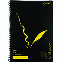 quill grid book 70gsm pp 200 page a4 black