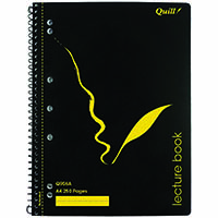 quill lecture book 70gsm pp 250 page a4 black